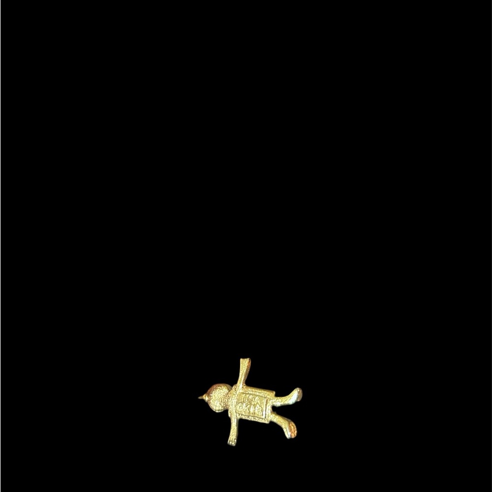 Vintage KIS USA February Birthstone Girl Charm - Gold Tone & Amethyst Purple - Picture 3 of 5